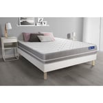 Ensemble matelas Mémoire de forme actimemo touch 140x190 3zones de confort + sommier kit blanc