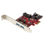 StarTech.com 4 Port PCI Express USB 3.0 Card - 2 External & 2 Internal - SATA Po