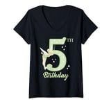 Disney Peter Pan 5th Birthday Tinkerbell Portrait V-Neck T-Shirt