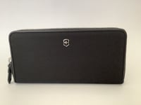 New Victorinox ‘Victoria 2.0’ Black Nylon Twill & Leather Zip-around Wallet