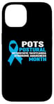 Coque pour iPhone 14 T-shirt bleu clair de sensibilisation - Mois de sensibilisation aux POTS