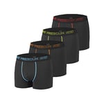 FREEGUN Boxer Homme Durable, Calecon Homme, AKTIV, Doux et Léger (Lot de 4), Noir, Bleu, Jaune, Rouge, Taille S