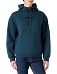 G-STAR RAW Men's Woven Mix Graphic Loose Hooded Sweatshirt, Blue (midnight blue D20700-A971-0026), XS