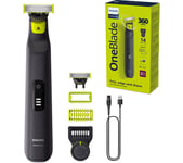 PHILIPS OneBlade Pro 360 QP6652/61 Wet & Dry Foil Shaver - Black, Black