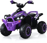 Quad électrique Enfant 2 Vitesses Réglables Voiture électrique 1 Place avec Lumières LED Musique Violet