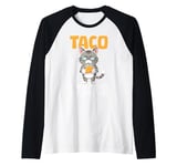 Taco cat funny cat eating taco makes me feel less Murdery Raglan Baseball Tee