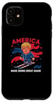 iPhone 11 Donald Trump Skiing America - Make Skiing Great Again Case