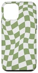 Coque pour iPhone 12 mini Motif damier vintage à carreaux vert et blanc