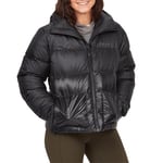 Marmot Women's Guides Down Hoody, Lightweight down jacket, warm winter puffy, water-repellent quilted coat, windproof functional jacket, packable outdoor jacket with hood, Black, M