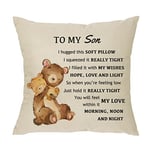 XUNLIZXY To My Son Pillowcase Gift,Funny Son Pillow Cover For Birthday Christmas Graduation Son Gift From Mother Father Cushion Cover 18"x 18"