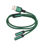 USB Sound Adapter External Sound Card Cable 1.6ft Headphone Mic Jack USB To Dual