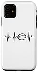 Coque pour iPhone 11 Rugby Ball Heartbeat Entraîneur de rugby