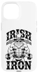 Coque pour iPhone 15 Irlandais Iron Funny St Patrick Day Leprechaun Gym Fitness