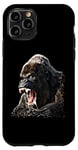 Coque pour iPhone 11 Pro Mean Gorilla Face pour hommes, femmes et enfants – Gorilla à dos argenté