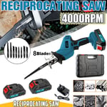 2 Batteries Reciprocating Saw Cordless 21V Electric Hand Saw Wood Metal Cutter