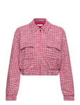 Houndstooth Tweed Jacket Pink Mango