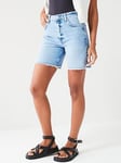 V by Very Mid Thigh Denim Shorts - Light Wash, Light Wash, Size 12, Women