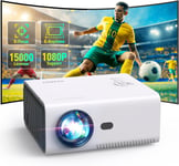 ¿Focus & Keystone Électrique¿ Videoprojecteur 2024, Mini Projecteur Video 15000 Lumen Full Hd 1080P Portatif Wifi Bluetooth, Retroprojecteur Avec Zoom, Pour Smartphone Laptop Clé Tv Hdmi Usb