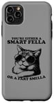 Coque pour iPhone 11 Pro Max Lunettes de soleil rétro Smart Fella Cat Graphic