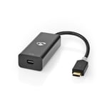 Nedis USB-C™ Adapter | USB 3.2 Gen 1 | USB-C™ Hane | Mini DisplayPort Hona | 0.20 m | Rund | Guldplaterad | PVC | Antracit | Kartong med fönster