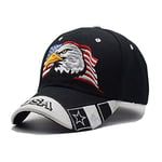 WAZHX Black Cap Usa Flag Eagle Embroidery Baseball Cap Snapback Caps Casquette Hats Fitted Casual Gorras Dad Hats For Men Women Adjustable No2