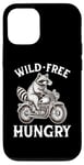 Coque pour iPhone 13 Wild Free Hungry Moto Rider Biker Raton laveur