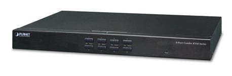 PLANET 8-Port Combo IP KVM Switch: KVM-bryter Rack-montering Sort