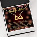 Express Your Love Gifts Mother Necklace Universe's Best Mom Keepsake Card Gift Infinity Pendant Stainless Steel Mom Day