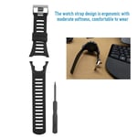 Rubber Wristwatch Strap Watchband For Suunto Ambit1/2/3 Watch (Black Silver) GF0