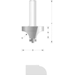 Hikoki Avrundingsfres 31,8mm m/styrelager 8mm tange hardmetall 