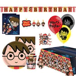 Amscan 9917094 - Set de fête Harry Potter Kawaii, 53 pièces, vaisselle jetable & décoration, anniversaire enfants