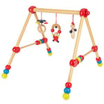 BIECO Trapèze - Arche de Jeu pour Figurines de bébé, hochets, Boules Bois trapèze Mobile en Bois Centre d'activité pour bébé Jouet pour bébé Arche Bebe en Bois Arche de Jeux bébé