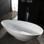 Baignoire îlot fonte minérale ovale moderne salle de bain - vigo - Blanc mat - 150 x 75 cm (de) - Bernstein