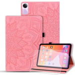 Coque + Verre trempé - Xiaomi - Redmi Pad SE - Cuir PU - Fleur de mandala - Rose