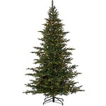 WeRChristmas Pre-Lit Sugar Pine Christmas Tree, 600 Warm White LED Lights, Green, 7 ft / 2.1 m