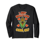 Really Love Corn Funny Corn On The Cob Long Sleeve T-Shirt