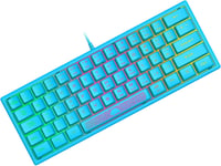 Mini 60% Clavier de Jeu,Câblé USB Gaming Keyboard,Configuration Compact 62 Touches,Ultra-Light Portable,QWERTY,Rétroéclairé RGB Clavier Semi-Mécanique à Membrane pour PC,Mac,Laptop-Bleu