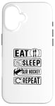 Coque pour iPhone 16 Eat Sleep Air Hockey Repeat - Funny Air Hockey