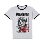 Joker Gotham's Most Wanted Unisex Ringer T-Shirt - White/Black - S - White/Black