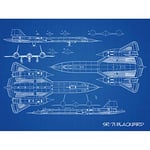 SR-71 Blackbird Habu US Aircraft Spy Plane Blueprint Plan Large Wall Art Poster Print Thick Paper 18X24 Inch Avion Bleu mur Impression d'affiches