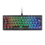 MARSGAMING MKMINIPRO, Clavier mécanique Ultra-Compact 60%, commutateurs mécaniques Hot-Swappable, éclairage RGB Chrome, Clavier Gaming Antighosting, Multiplateforme, Switch Marron, Portugais, Noir