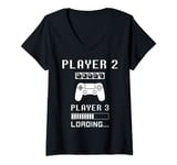 Womens Player 1 Player 2 ready player 3 loading... pregnancy ps V-Neck T-Shirt