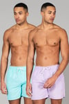 Kensington Eastside Mens Multi 2-Pack Colour Swim Shorts - Multicolour - Size X-Large