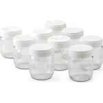 LAGRANGE Lot de 9 pots yaourtière - 430301 - 185 g - Transparent et blanc