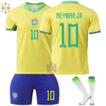 Mub-2425 Brasilien Tröja Vuxen Barn Set Fotbollströja 10 NEYMAR JR. XS