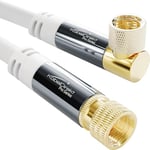 KabelDirekt – Sat Cable, TV Aerial Cable, Coaxial Cable, 90° angled/straight – 15m – 4K Satellite Cable, F Connectors – Available in 0.5-30m (Radio/TV, DVB-T, DVB-C, DVB-S/DVB-S2, internet, white)