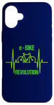 iPhone 16 Plus eBike Revolution Bicycle Electric Heartbeat Funny EKG Pulse Case