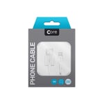 Core 8 Pin to USB Cable in Case 1M WHITE Fast Charge for iPad iPhone iPod NEW UK