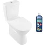 Wc à poser pmr sans bride villeroy et boch O.novo avec abattant + nettoyant