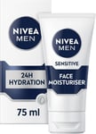 NIVEA MEN Sensitive Face Moisturiser Men's Skin Care Essentials, 75 ML UK